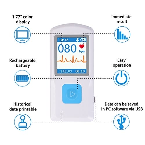 Électrocardiographe portable Contec PM10 avec batterie au lithium