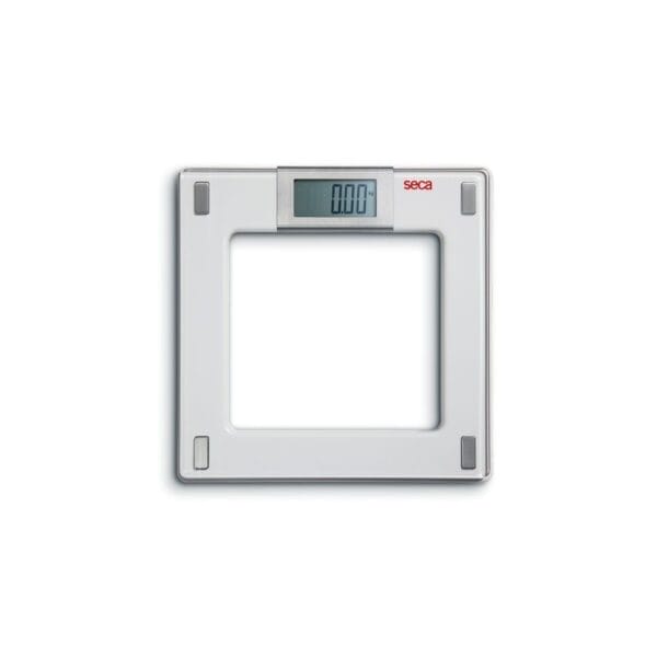 Báscula digital de suelo AURA Modelo 807, fuerza 150 Kg., división 100 g., con plataforma de vidrio de SECA